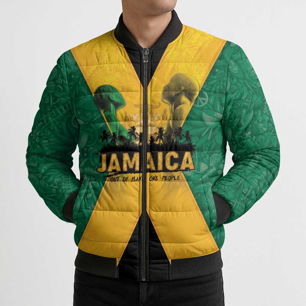 Jamaica Emancipation Day Bomber Puffer Jacket Wi Likkle But Wi Tallawah - Wonder Print Shop