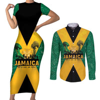 Jamaica Emancipation Day Couples Matching Short Sleeve Bodycon Dress and Long Sleeve Button Shirt Wi Likkle But Wi Tallawah - Wonder Print Shop