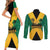 Jamaica Emancipation Day Couples Matching Short Sleeve Bodycon Dress and Long Sleeve Button Shirt Wi Likkle But Wi Tallawah - Wonder Print Shop