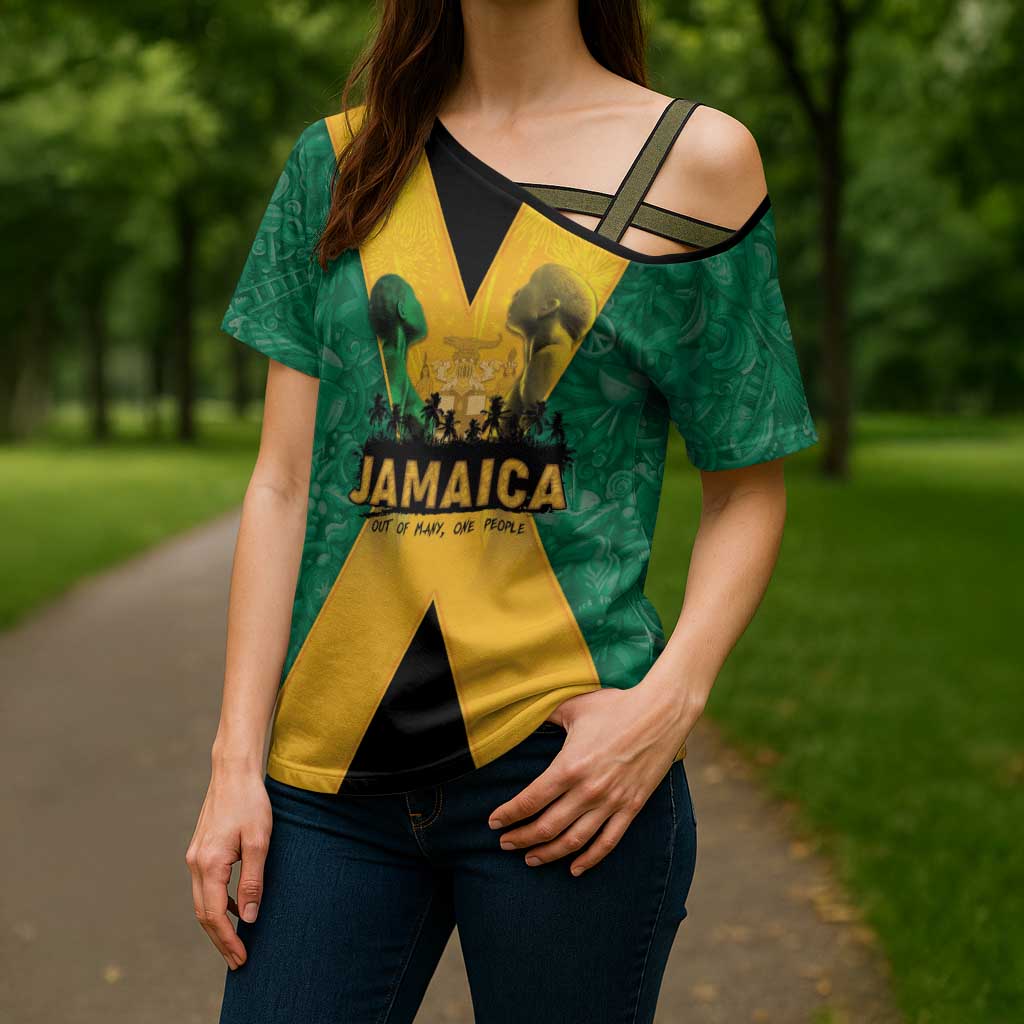 Jamaica Emancipation Day Cross Shoulder Shirt Wi Likkle But Wi Tallawah - Wonder Print Shop