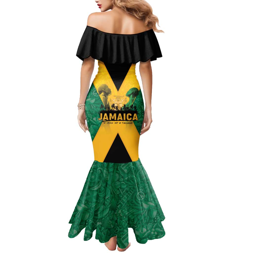 Jamaica Emancipation Day Family Matching Mermaid Dress and Hawaiian Shirt Wi Likkle But Wi Tallawah - Wonder Print Shop