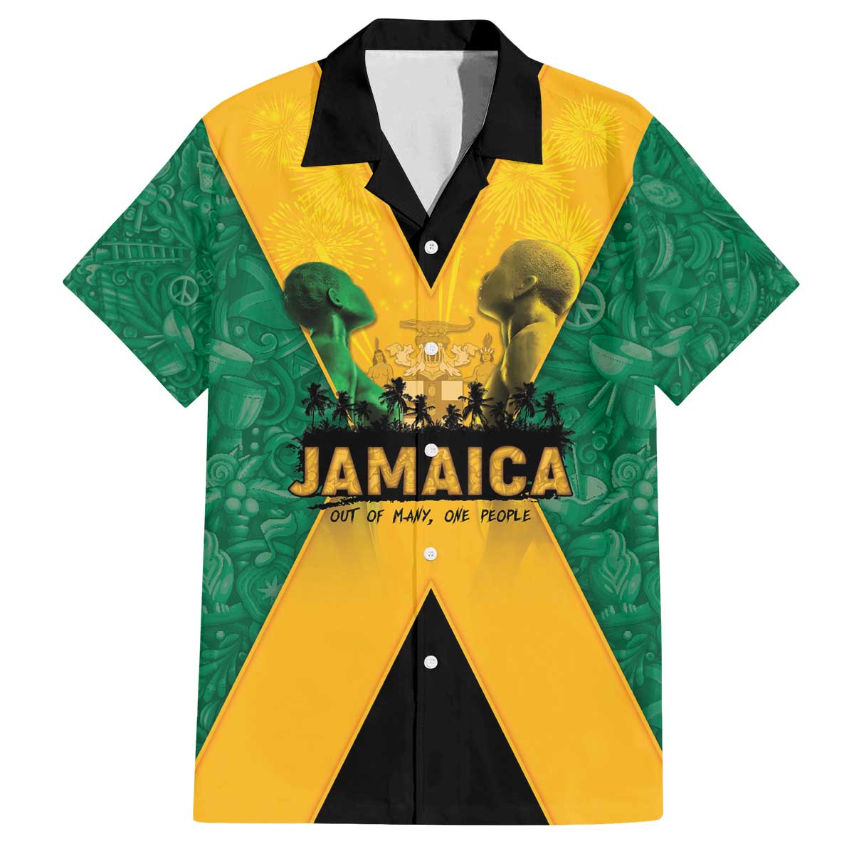Jamaica Emancipation Day Family Matching Off The Shoulder Long Sleeve Dress and Hawaiian Shirt Wi Likkle But Wi Tallawah - Wonder Print Shop