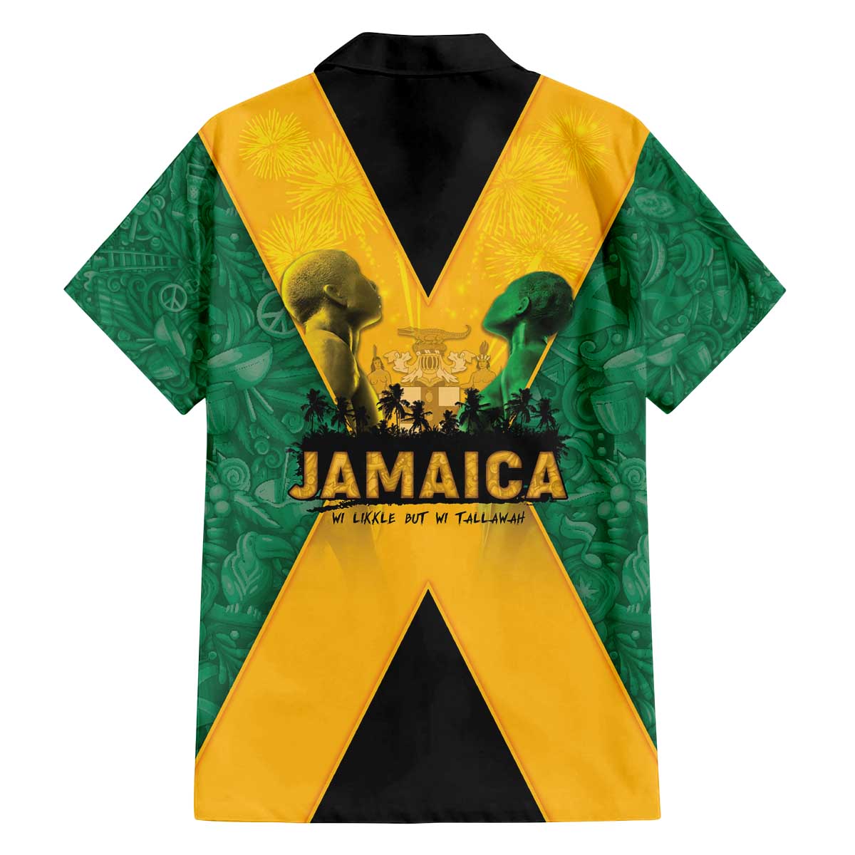 Jamaica Emancipation Day Family Matching Off The Shoulder Long Sleeve Dress and Hawaiian Shirt Wi Likkle But Wi Tallawah - Wonder Print Shop