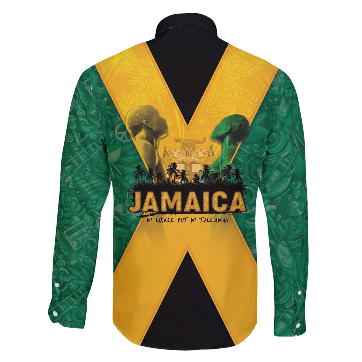 Jamaica Emancipation Day Family Matching Off The Shoulder Long Sleeve Dress and Hawaiian Shirt Wi Likkle But Wi Tallawah - Wonder Print Shop