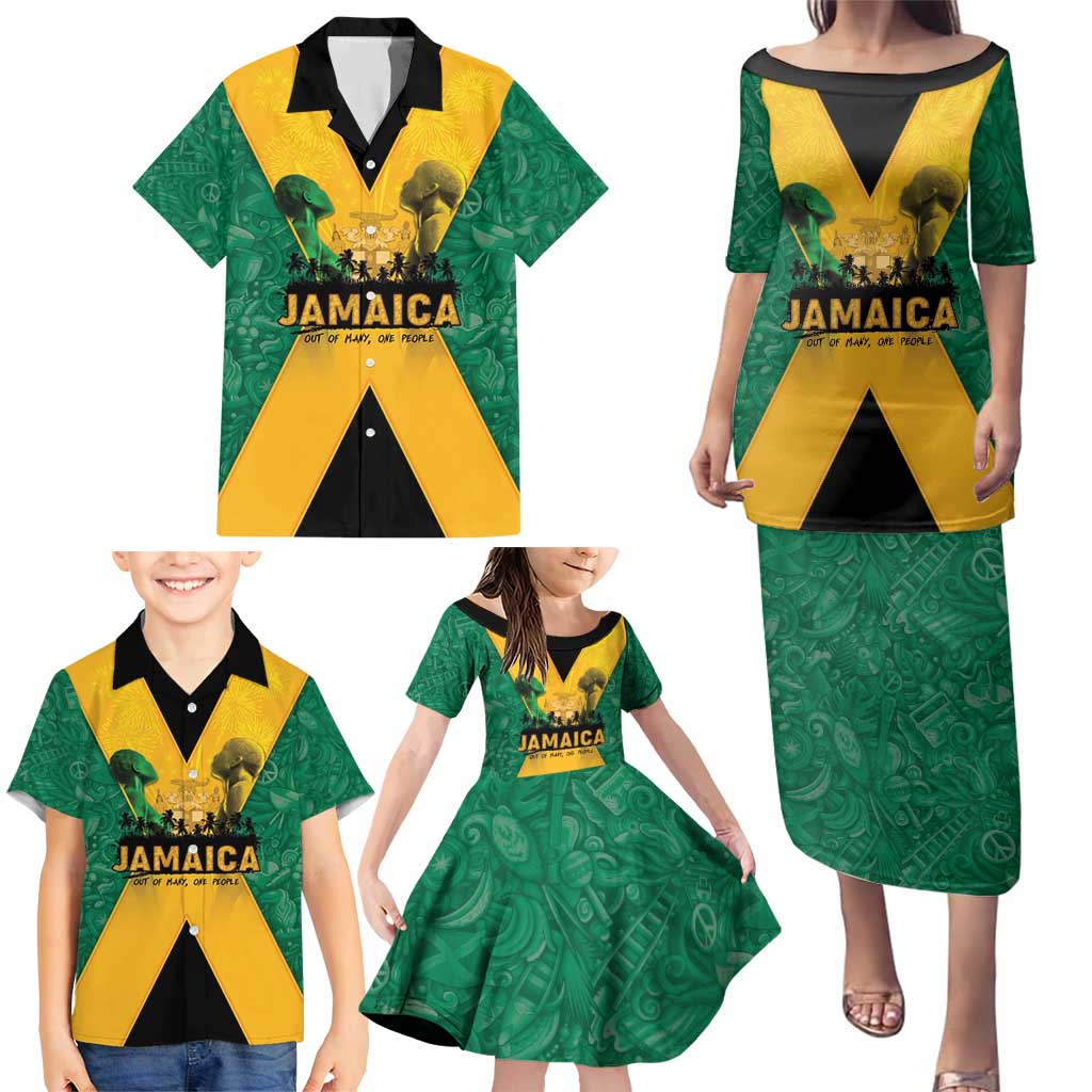 Jamaica Emancipation Day Family Matching Puletasi and Hawaiian Shirt Wi Likkle But Wi Tallawah - Wonder Print Shop