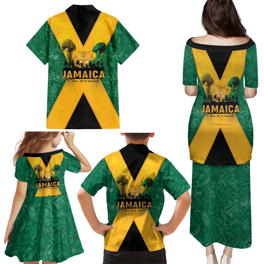 Jamaica Emancipation Day Family Matching Puletasi and Hawaiian Shirt Wi Likkle But Wi Tallawah - Wonder Print Shop