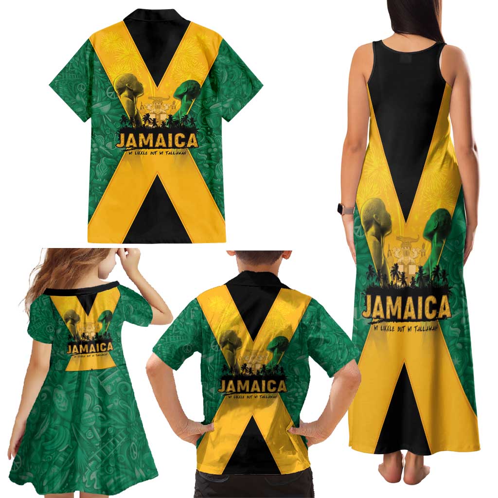 Jamaica Emancipation Day Family Matching Tank Maxi Dress and Hawaiian Shirt Wi Likkle But Wi Tallawah - Wonder Print Shop