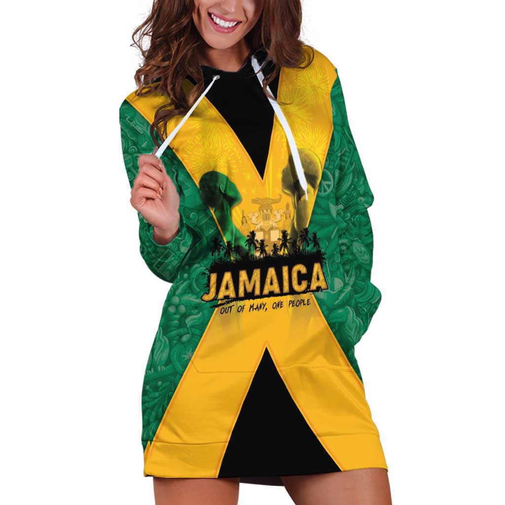 Jamaica Emancipation Day Hoodie Dress Wi Likkle But Wi Tallawah - Wonder Print Shop