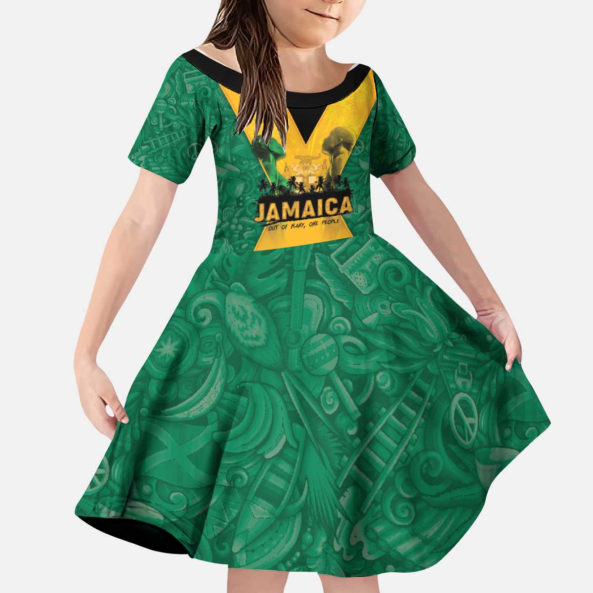 Jamaica Emancipation Day Kid Short Sleeve Dress Wi Likkle But Wi Tallawah - Wonder Print Shop