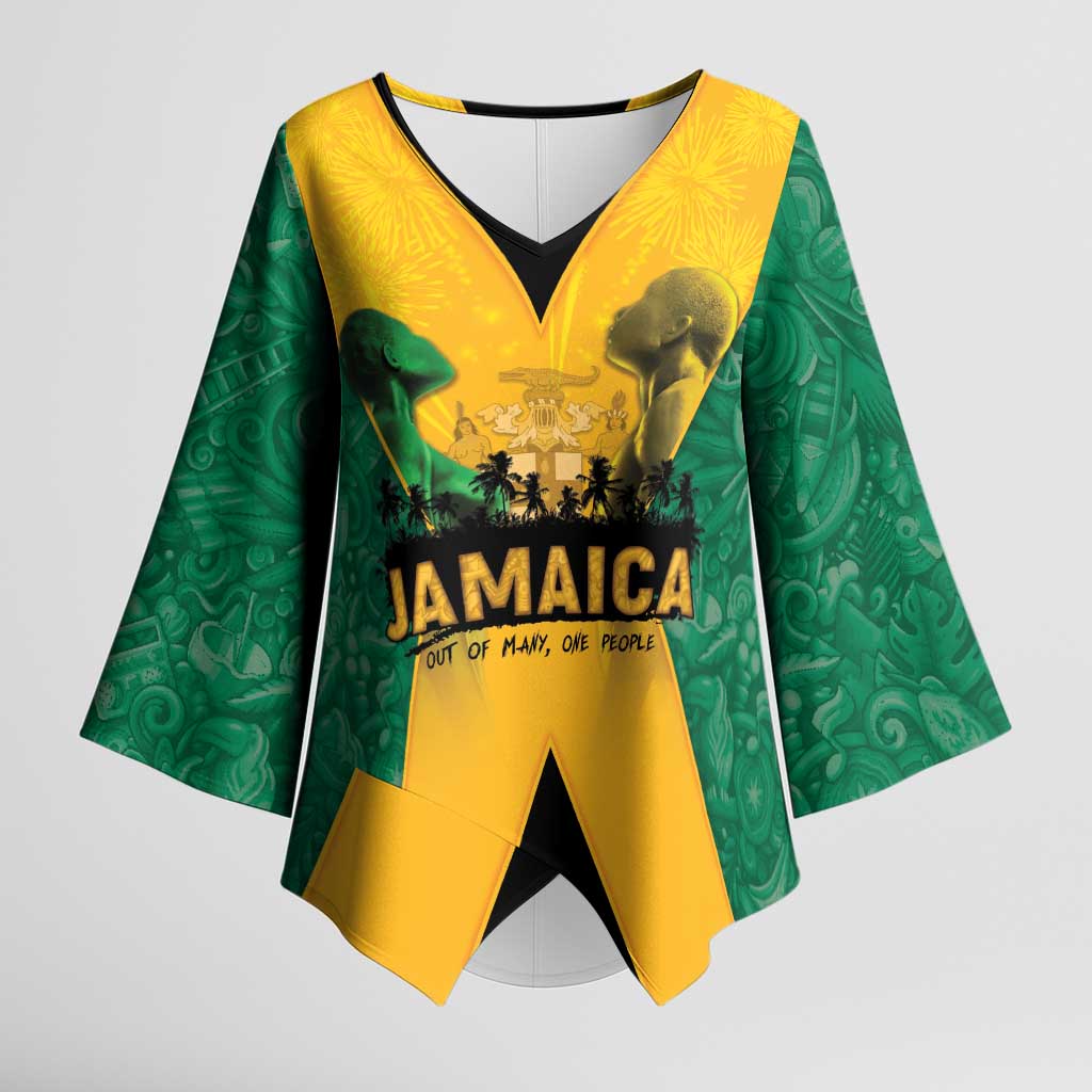 Jamaica Emancipation Day Kimono Sleeve Blouse Wi Likkle But Wi Tallawah - Wonder Print Shop