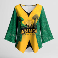Jamaica Emancipation Day Kimono Sleeve Blouse Wi Likkle But Wi Tallawah - Wonder Print Shop