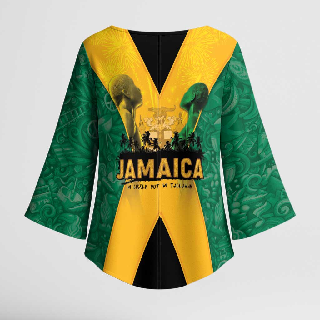 Jamaica Emancipation Day Kimono Sleeve Blouse Wi Likkle But Wi Tallawah - Wonder Print Shop