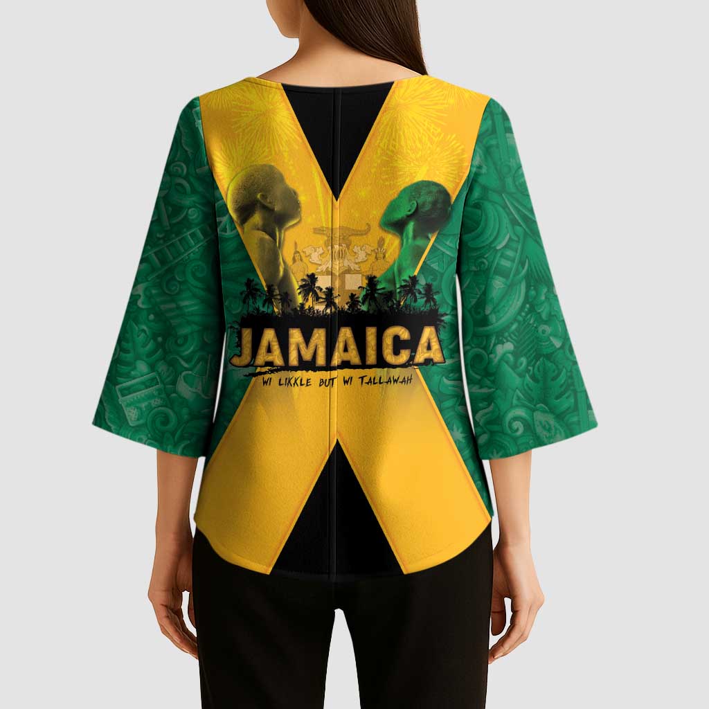 Jamaica Emancipation Day Kimono Sleeve Blouse Wi Likkle But Wi Tallawah - Wonder Print Shop