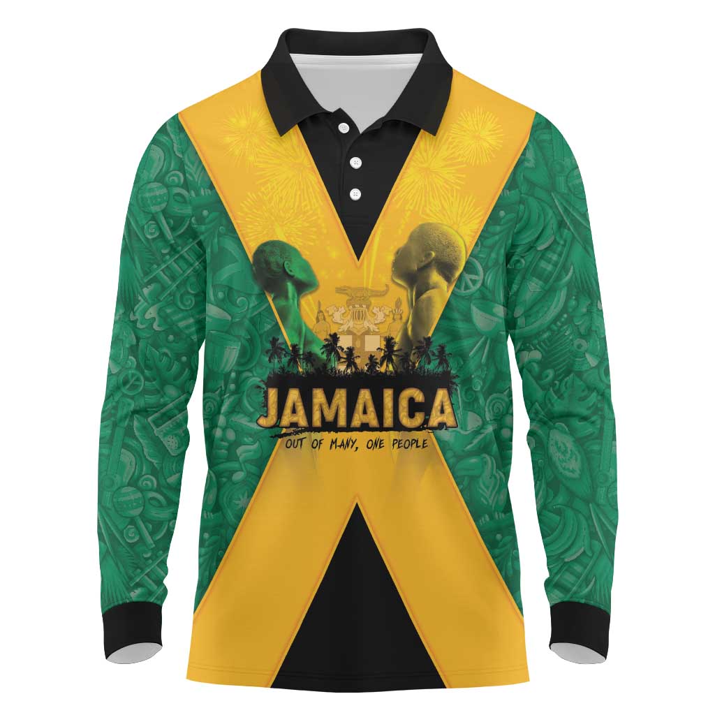 Jamaica Emancipation Day Long Sleeve Polo Shirt Wi Likkle But Wi Tallawah - Wonder Print Shop