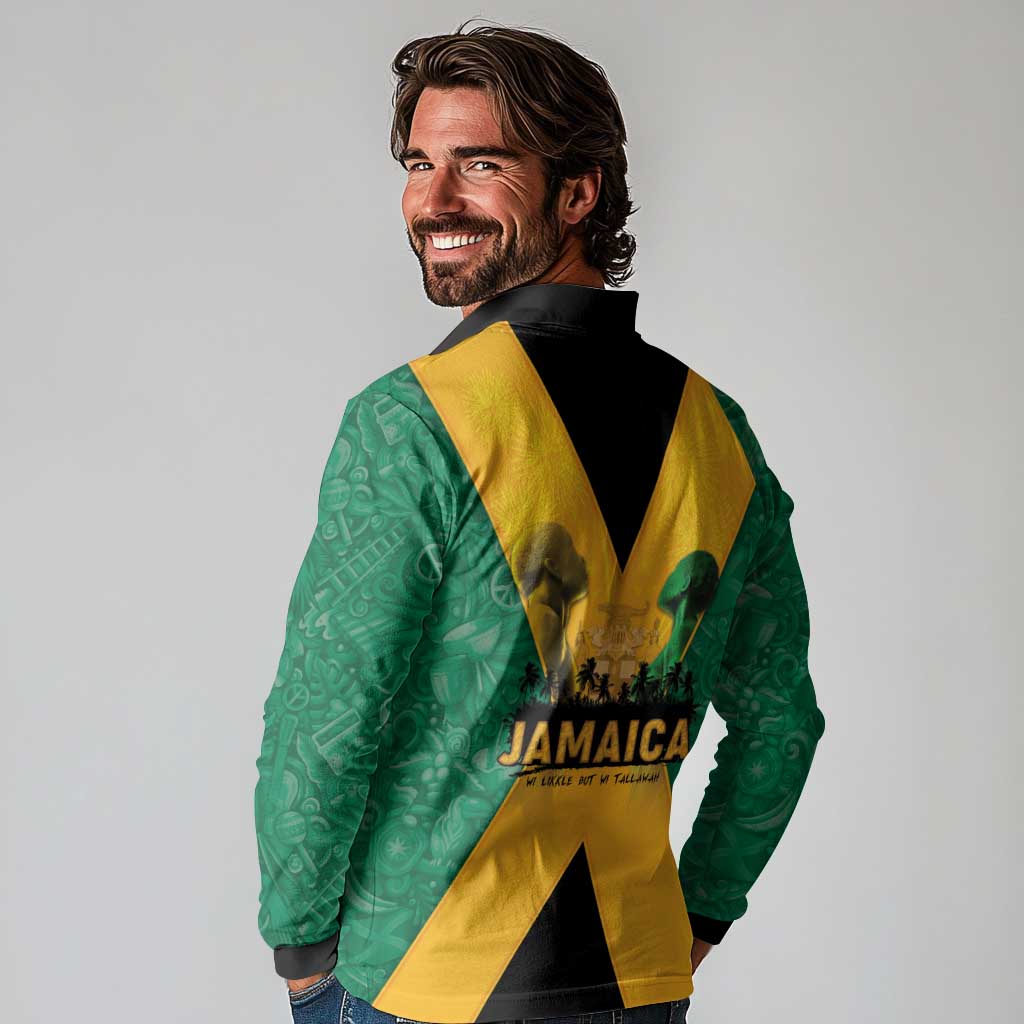 Jamaica Emancipation Day Long Sleeve Polo Shirt Wi Likkle But Wi Tallawah - Wonder Print Shop