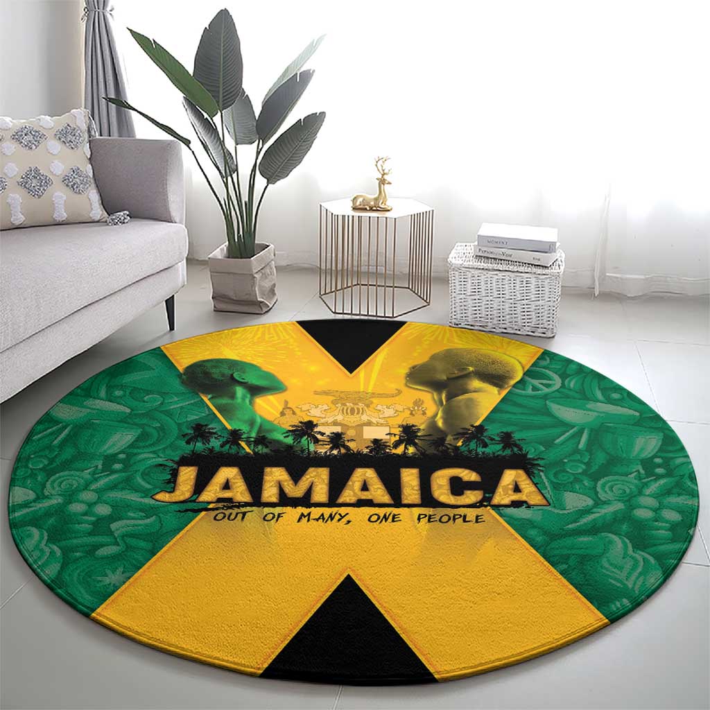 Jamaica Emancipation Day Round Carpet Wi Likkle But Wi Tallawah - Wonder Print Shop