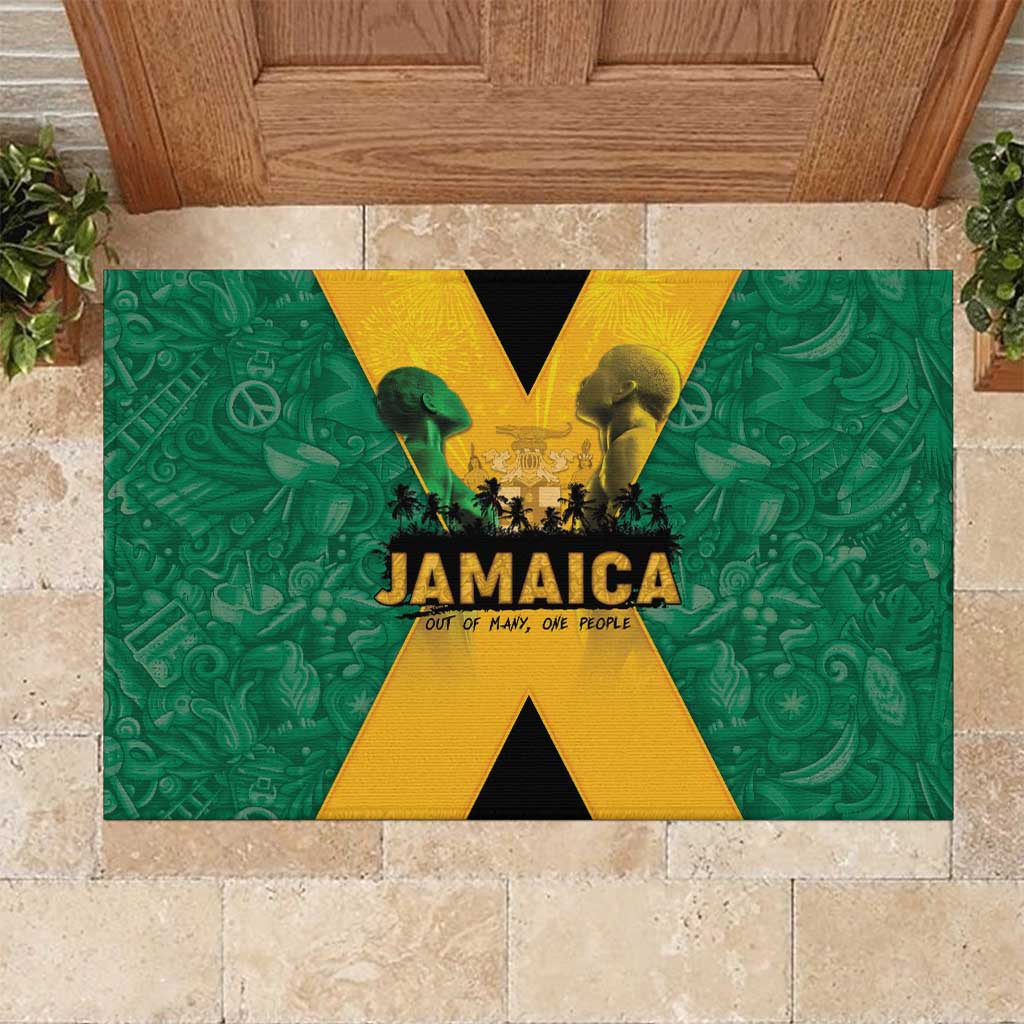 Jamaica Emancipation Day Rubber Doormat Wi Likkle But Wi Tallawah - Wonder Print Shop