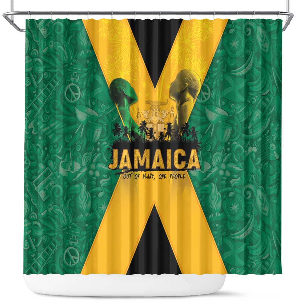 Jamaica Emancipation Day Shower Curtain Wi Likkle But Wi Tallawah - Wonder Print Shop