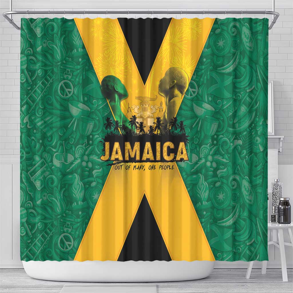 Jamaica Emancipation Day Shower Curtain Wi Likkle But Wi Tallawah - Wonder Print Shop