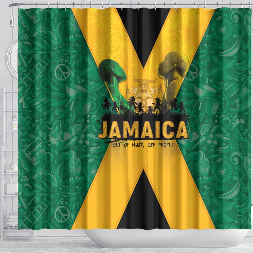 Jamaica Emancipation Day Shower Curtain Wi Likkle But Wi Tallawah - Wonder Print Shop