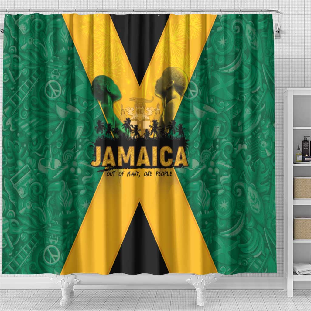 Jamaica Emancipation Day Shower Curtain Wi Likkle But Wi Tallawah - Wonder Print Shop