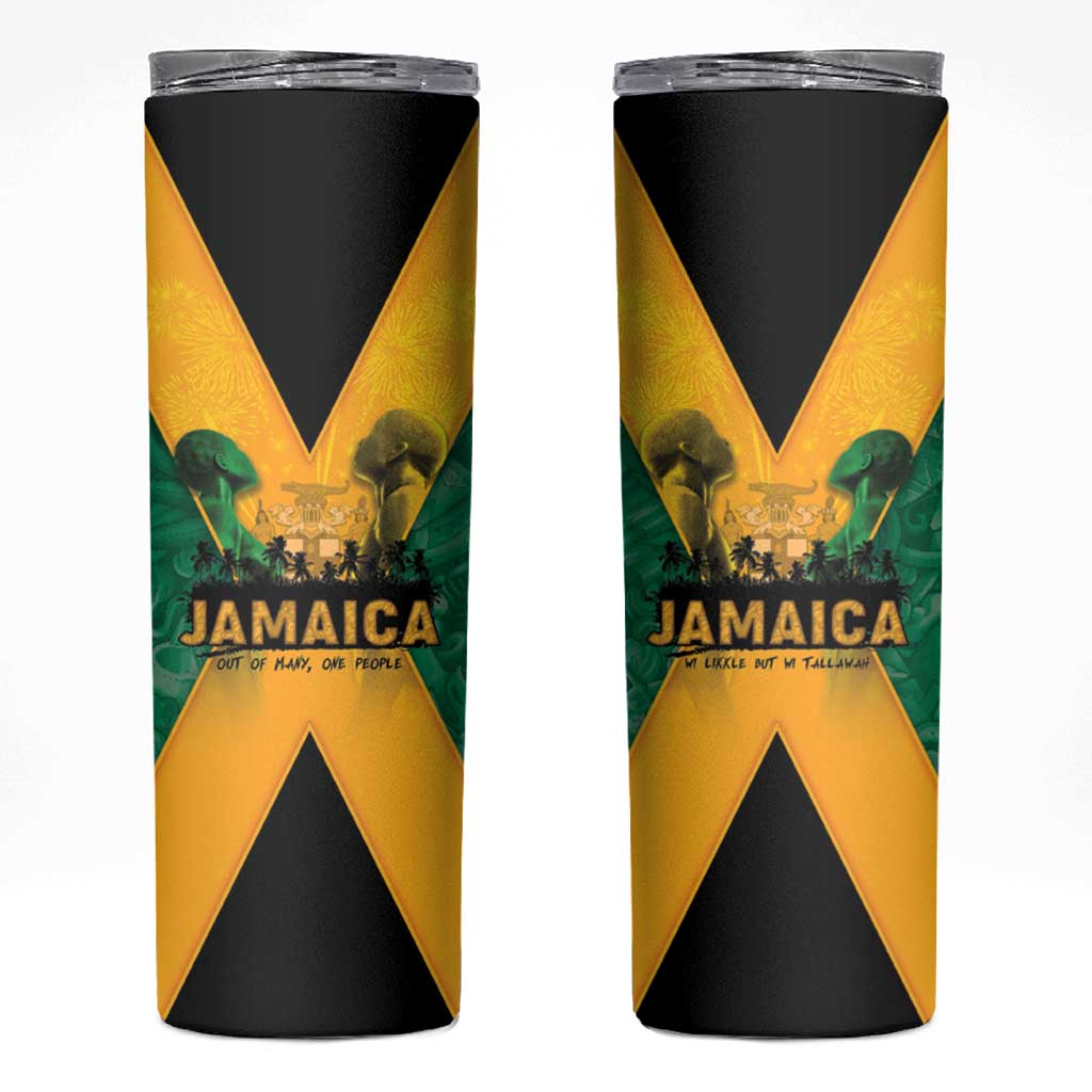 Jamaica Emancipation Day Skinny Tumbler Wi Likkle But Wi Tallawah - Wonder Print Shop