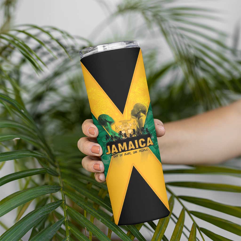 Jamaica Emancipation Day Skinny Tumbler Wi Likkle But Wi Tallawah - Wonder Print Shop