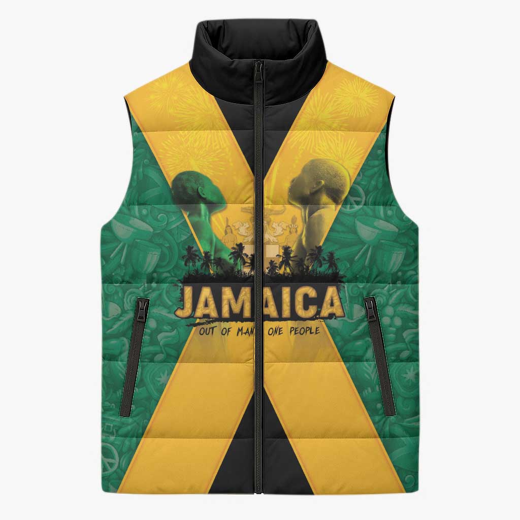 Jamaica Emancipation Day Sleeveless Puffer Jacket Wi Likkle But Wi Tallawah - Wonder Print Shop