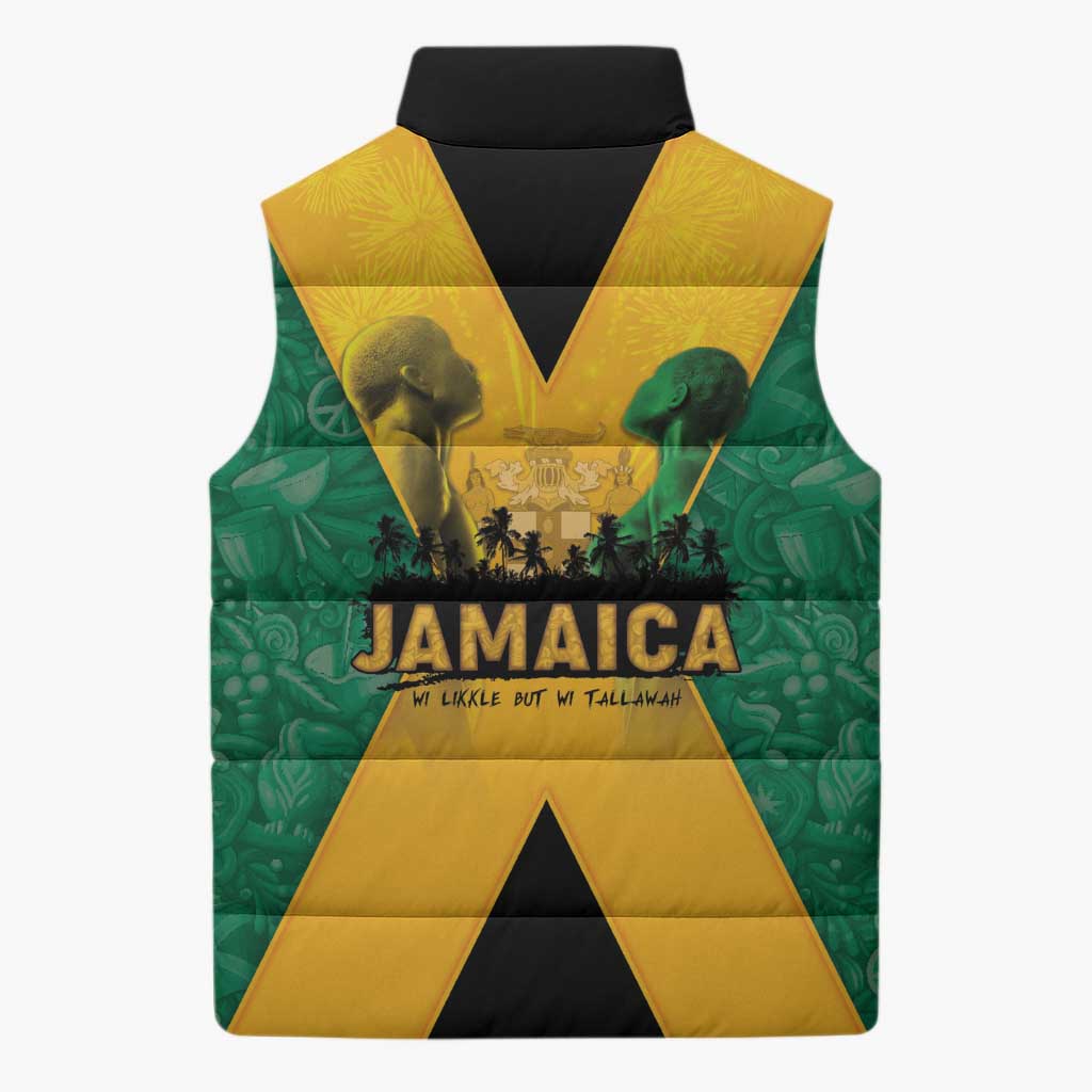 Jamaica Emancipation Day Sleeveless Puffer Jacket Wi Likkle But Wi Tallawah - Wonder Print Shop