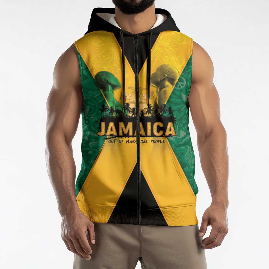Jamaica Emancipation Day Sleeveless Zip Hoodie Wi Likkle But Wi Tallawah - Wonder Print Shop