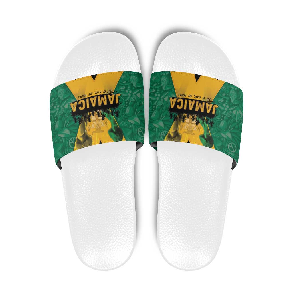 Jamaica Emancipation Day Slide Sandals Wi Likkle But Wi Tallawah - Wonder Print Shop