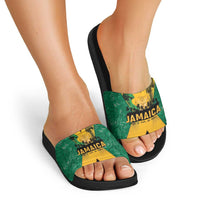 Jamaica Emancipation Day Slide Sandals Wi Likkle But Wi Tallawah - Wonder Print Shop