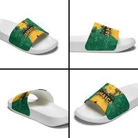 Jamaica Emancipation Day Slide Sandals Wi Likkle But Wi Tallawah - Wonder Print Shop