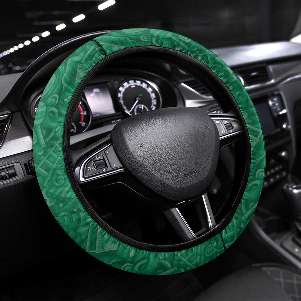 Jamaica Emancipation Day Steering Wheel Cover Wi Likkle But Wi Tallawah - Wonder Print Shop