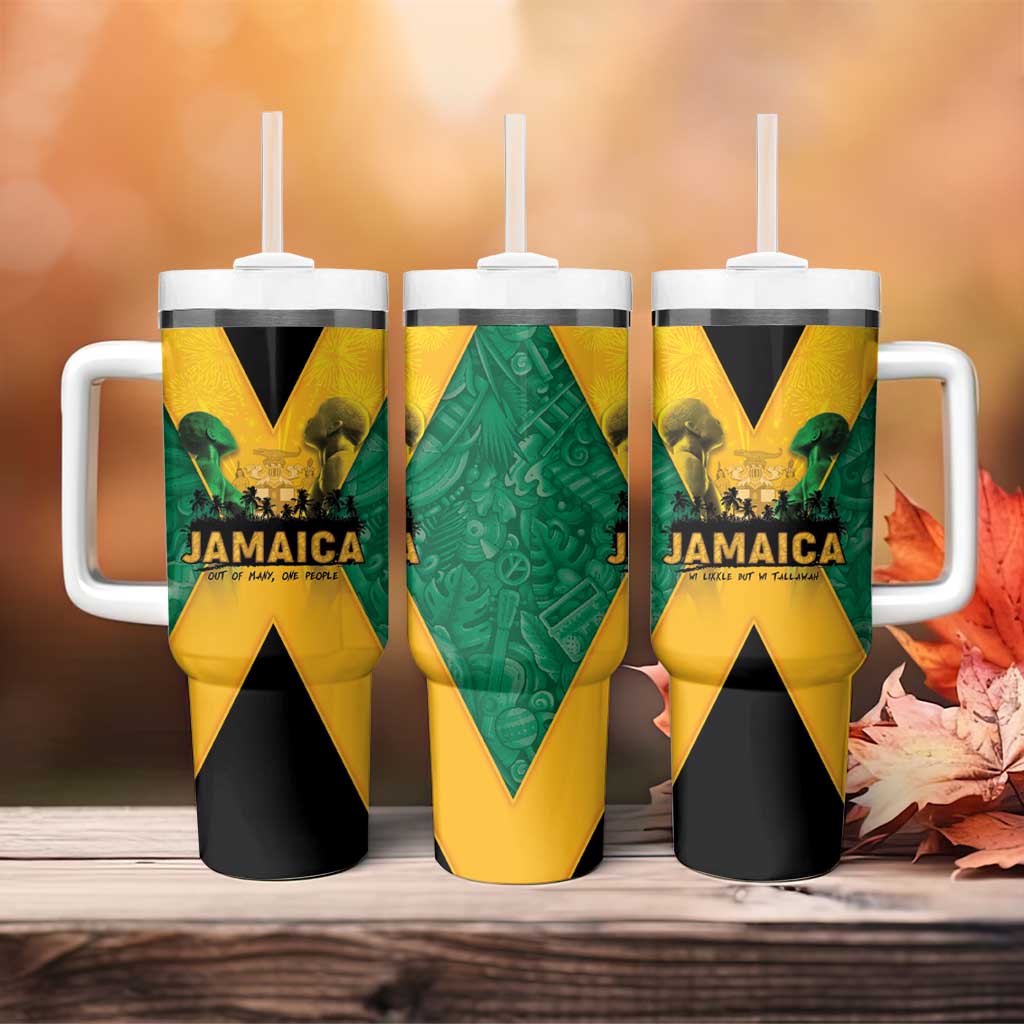 Jamaica Emancipation Day Tumbler With Handle Wi Likkle But Wi Tallawah - Wonder Print Shop