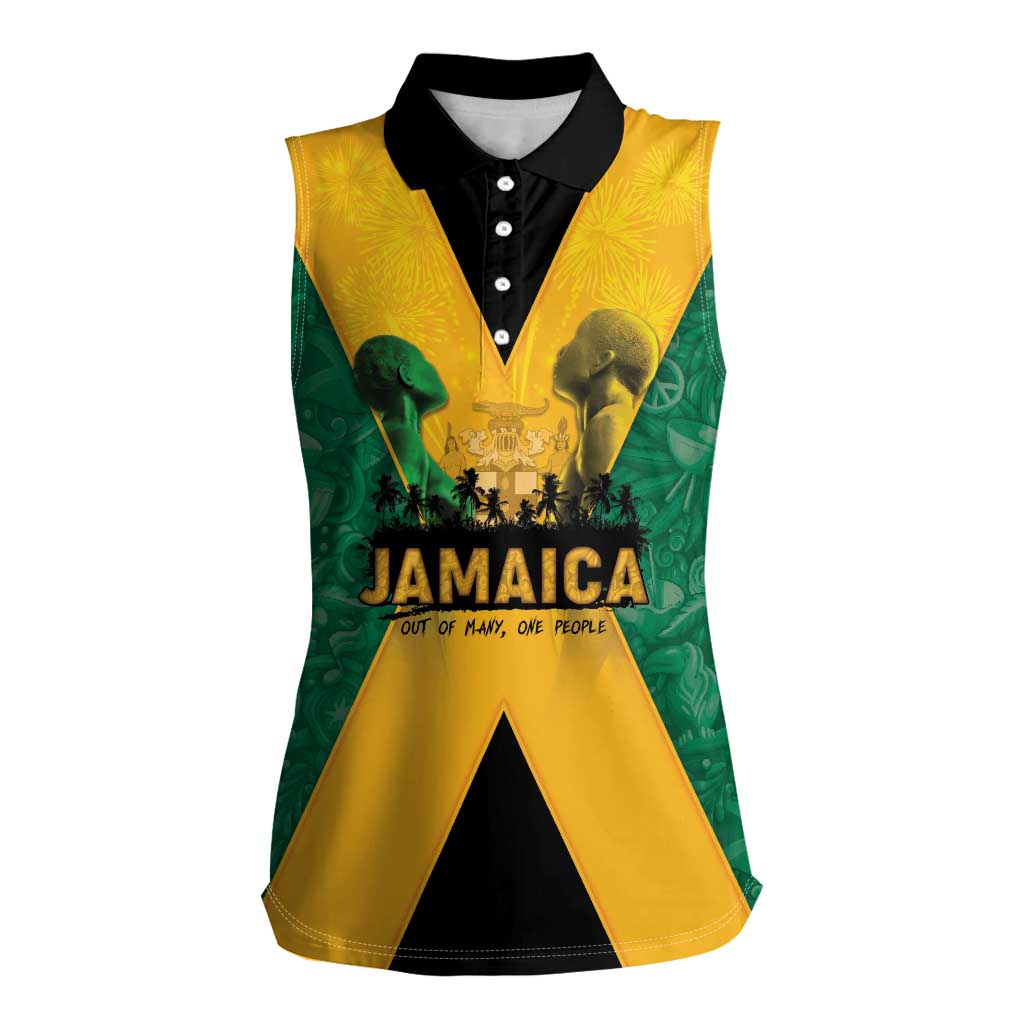 Jamaica Emancipation Day Women Sleeveless Polo Shirt Wi Likkle But Wi Tallawah - Wonder Print Shop