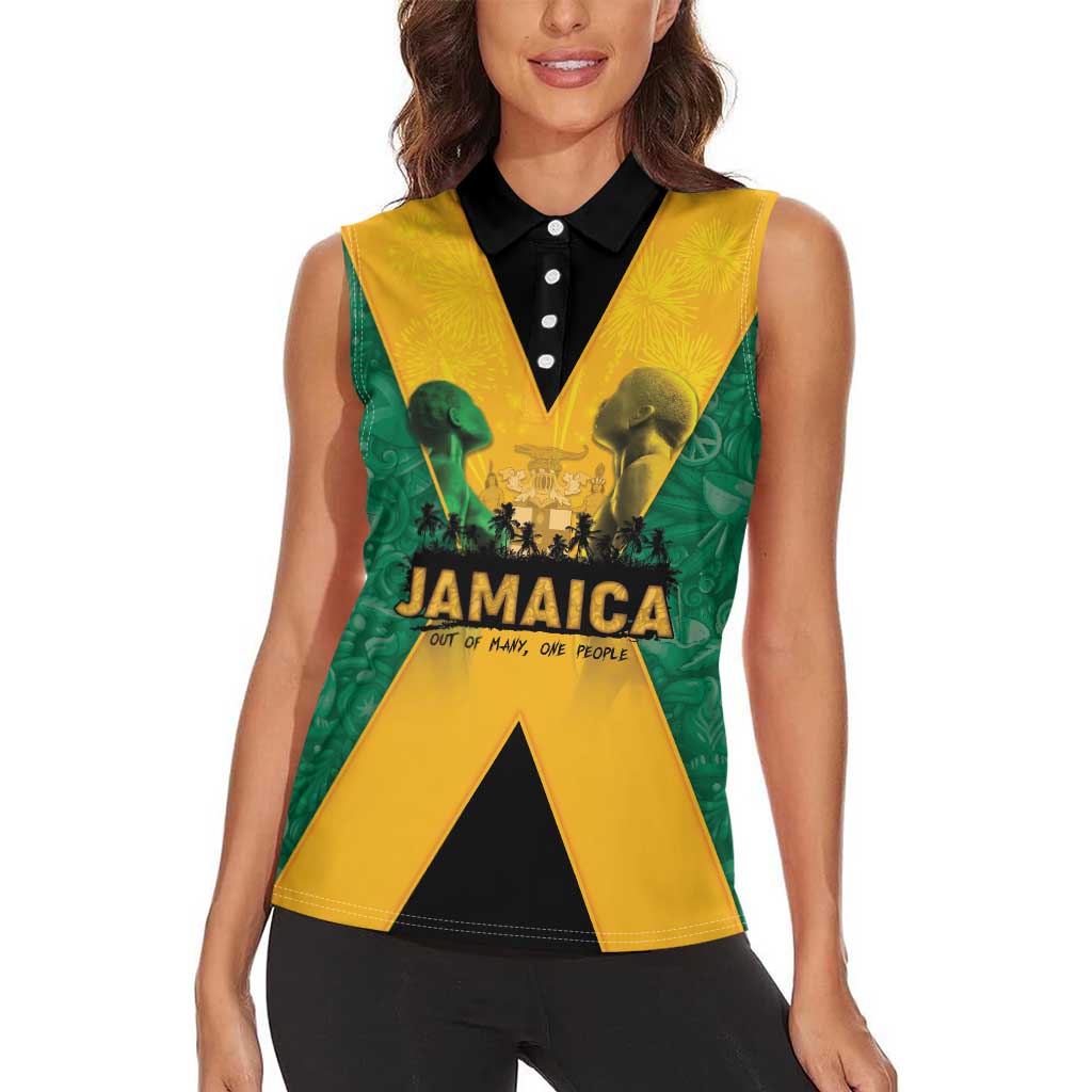 Jamaica Emancipation Day Women Sleeveless Polo Shirt Wi Likkle But Wi Tallawah - Wonder Print Shop