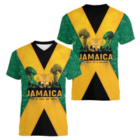 Jamaica Emancipation Day Women V-Neck T-Shirt Wi Likkle But Wi Tallawah - Wonder Print Shop