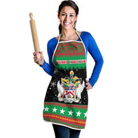 Saint Kitts And Nevis Christmas Apron Coat Of Arms Xmas Vibe - Wonder Print Shop
