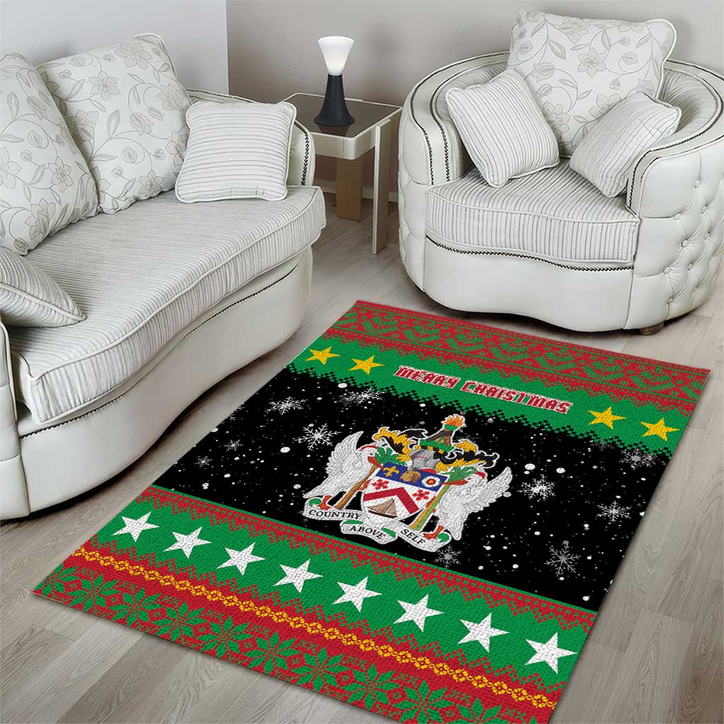 Saint Kitts And Nevis Christmas Area Rug Coat Of Arms Xmas Vibe - Wonder Print Shop