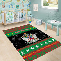 Saint Kitts And Nevis Christmas Area Rug Coat Of Arms Xmas Vibe - Wonder Print Shop