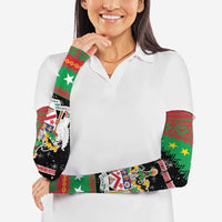 Saint Kitts And Nevis Christmas Arm Sleeves Coat Of Arms Xmas Vibe - Wonder Print Shop