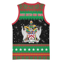 Saint Kitts And Nevis Christmas Basketball Jersey Coat Of Arms Xmas Vibe - Wonder Print Shop