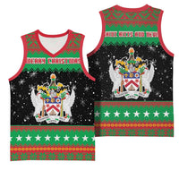 Saint Kitts And Nevis Christmas Basketball Jersey Coat Of Arms Xmas Vibe - Wonder Print Shop