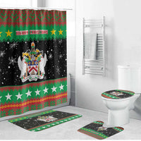 Saint Kitts And Nevis Christmas Bathroom Set Coat Of Arms Xmas Vibe - Wonder Print Shop