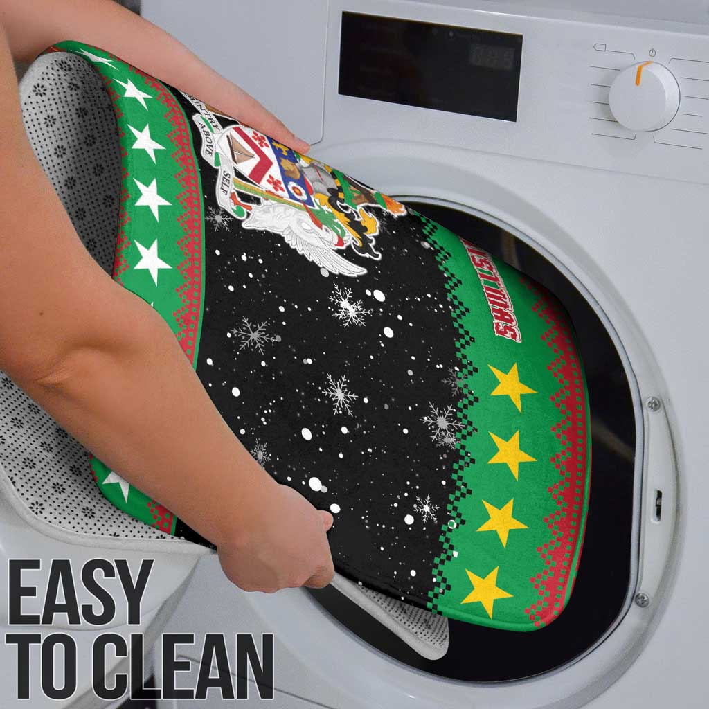 Saint Kitts And Nevis Christmas Bathroom Set Coat Of Arms Xmas Vibe - Wonder Print Shop