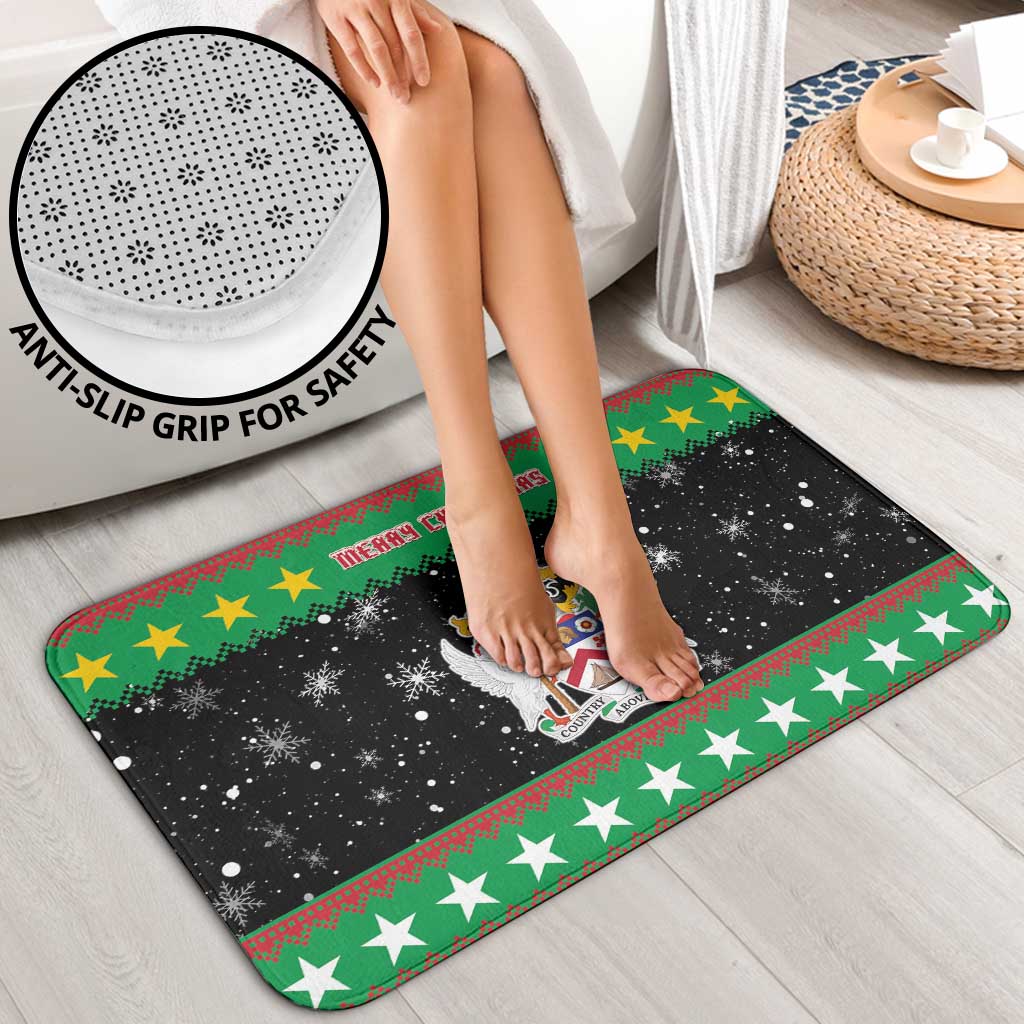 Saint Kitts And Nevis Christmas Bathroom Set Coat Of Arms Xmas Vibe - Wonder Print Shop