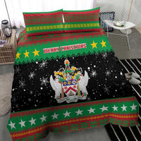 Saint Kitts And Nevis Christmas Bedding Set Coat Of Arms Xmas Vibe - Wonder Print Shop