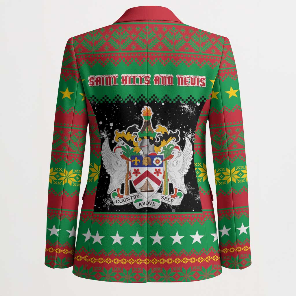 Saint Kitts And Nevis Christmas Blazer Coat Of Arms Xmas Vibe - Wonder Print Shop