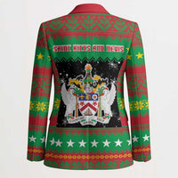 Saint Kitts And Nevis Christmas Blazer Coat Of Arms Xmas Vibe - Wonder Print Shop